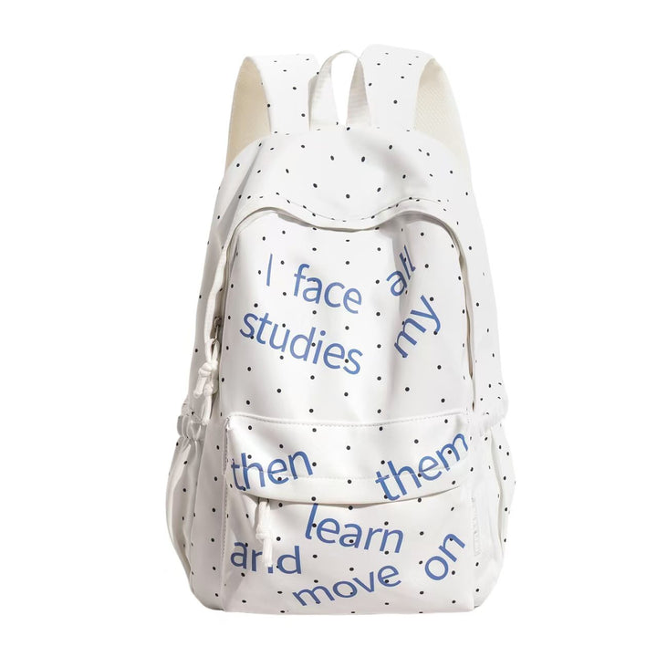 Backpack with Modern Lettering and Stylish Dots Stornfield