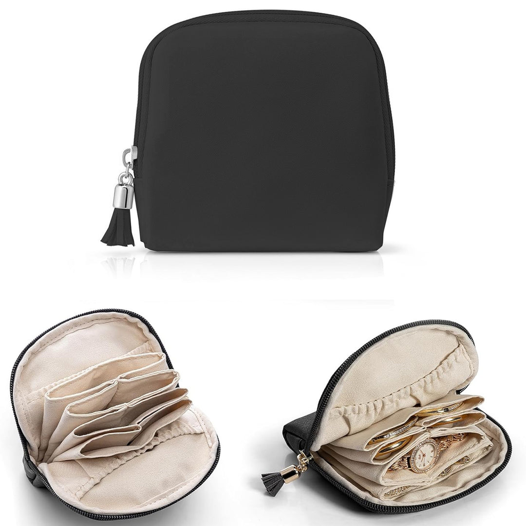 Cosmetic organizer with structured interior and elegant tassel Stornfield