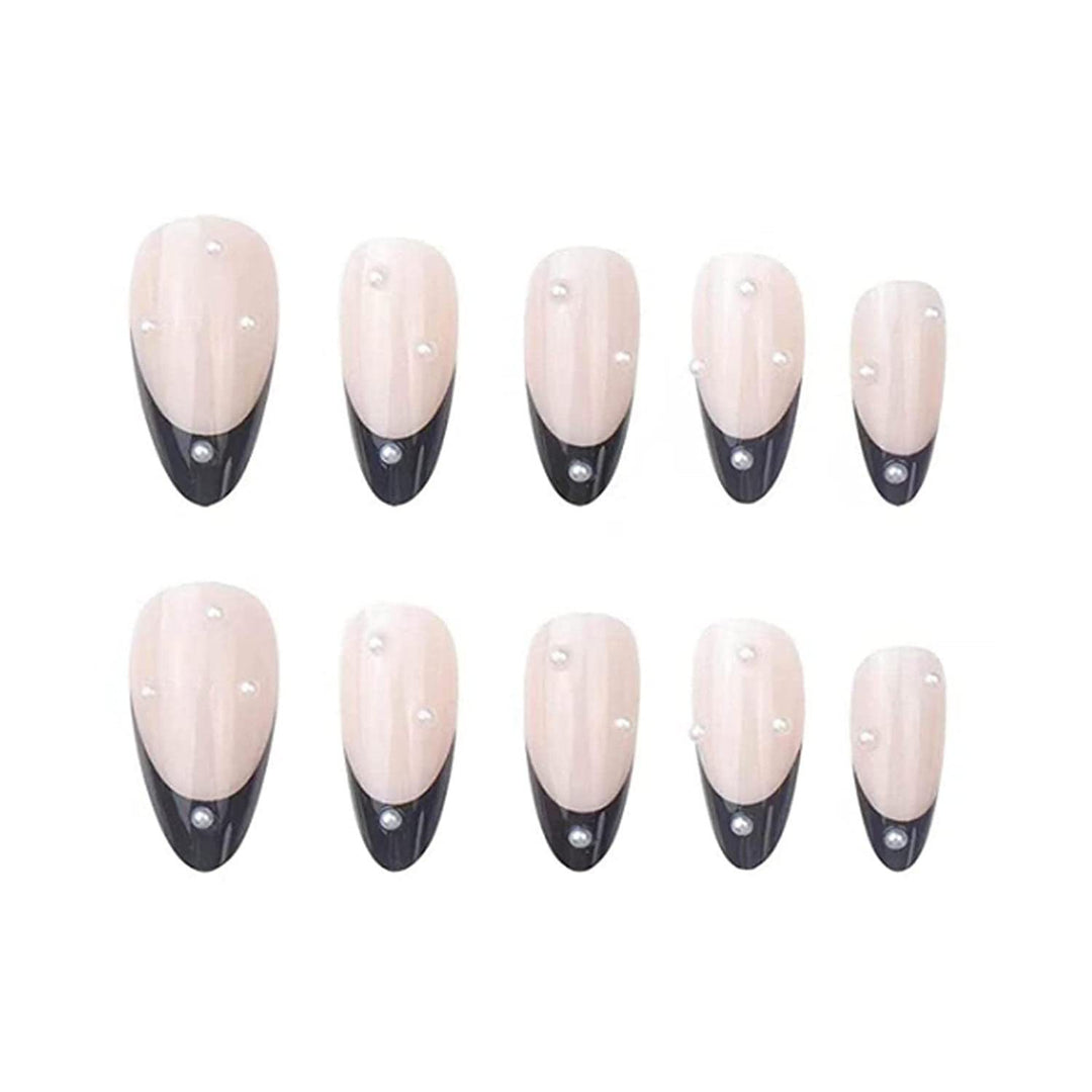 Artificial nail set with elegant lace design and radiant shine Stornfield