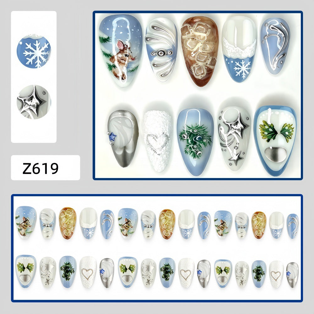Artificial nails with festive winter motifs Stornfield