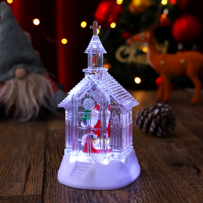 Decorative Christmas lantern with snowman scene Stornfield
