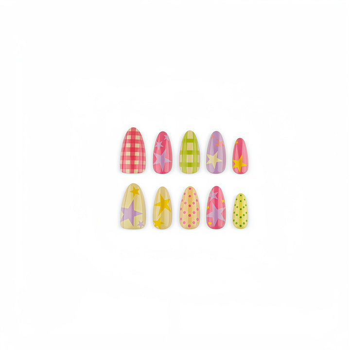 Artificial nails with colorful pattern Stornfield
