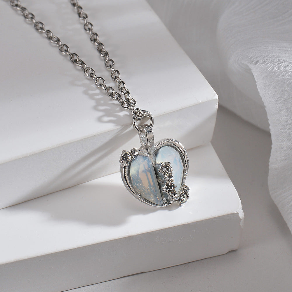 Heart pendant necklace with sparkling accents Stornfield