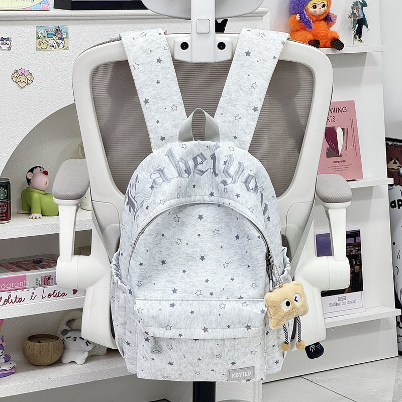 Stylish Star-Embellished Corduroy Backpack Stornfield