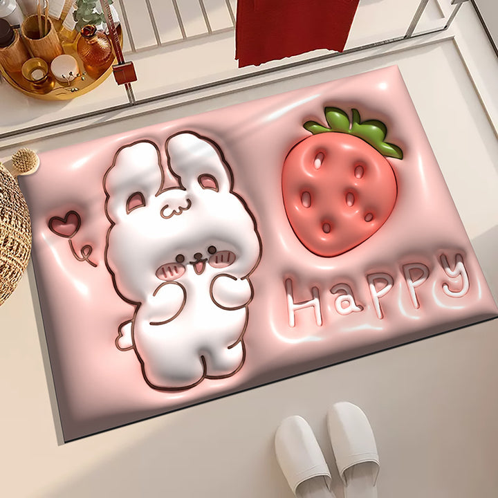 Floral Pattern Bath Mat for Bathroom