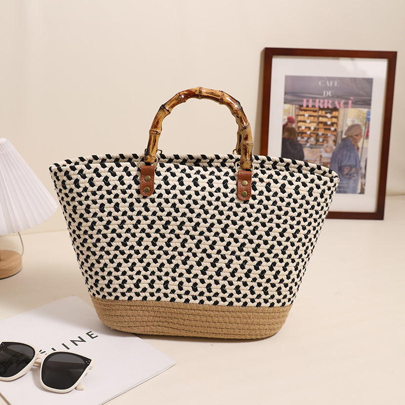 Elegant bamboo handle shopping bag Stornfield