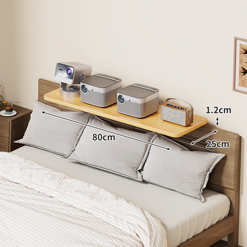 Slim Wall-Mounted Floating Bedside Shelf with Concealed Brackets