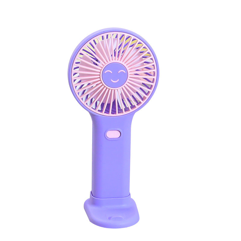 Ladies Portable Hand Fan with Smiling Face and USB Charging Function Stornfield