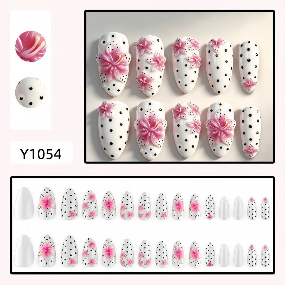 Premium Artificial Nails with 3D Flower Design Stornfield