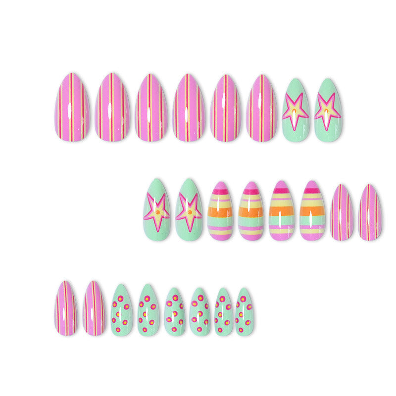 Themed Vibrant Press-On Nail Art Stornfield