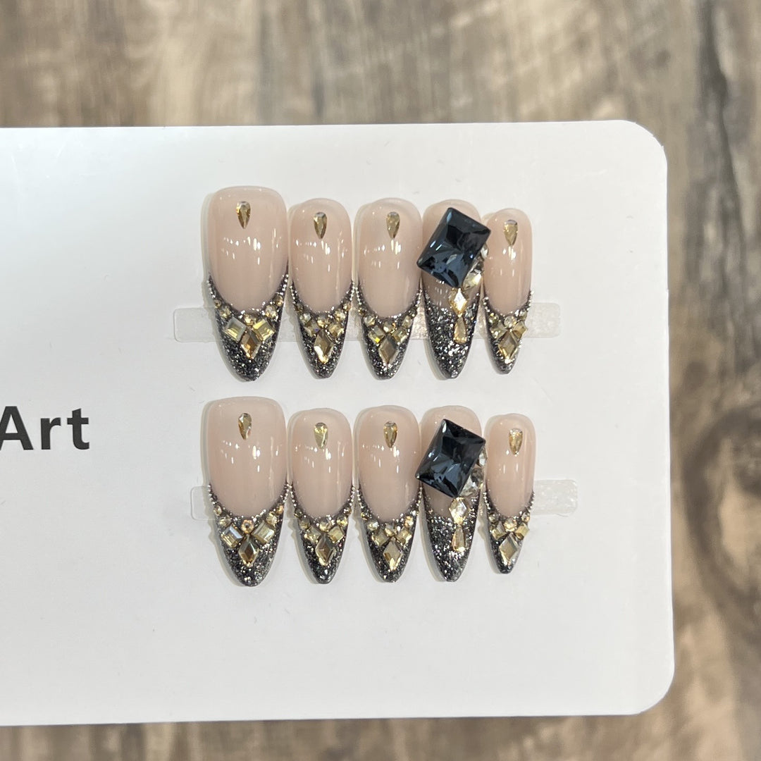 Glamorous Starry Press-On Nail Art