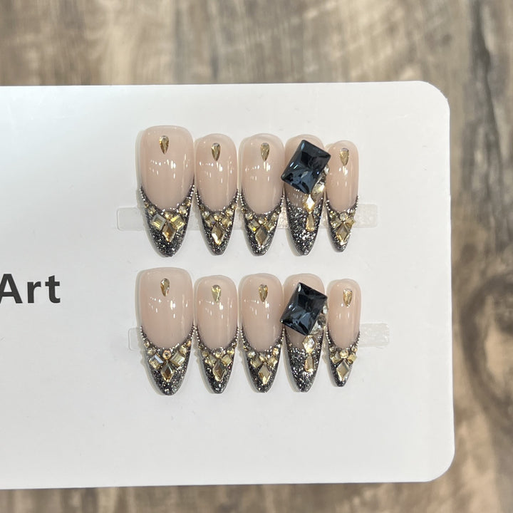 Glamorous Starry Press-On Nail Art