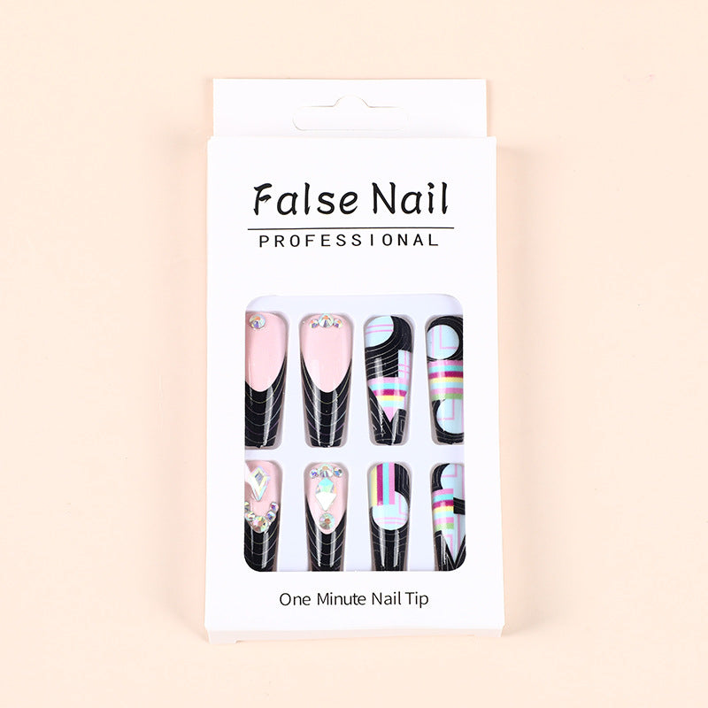 Creative artificial nails with modern graphic designs Stornfield