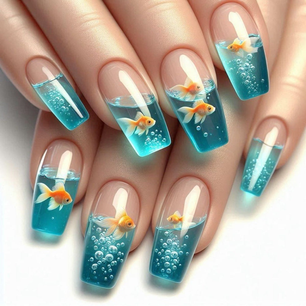Creative artificial nails with underwater motif Stornfield