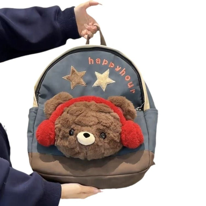 Backpack with Cute Plush Toy and Charming Design Stornfield