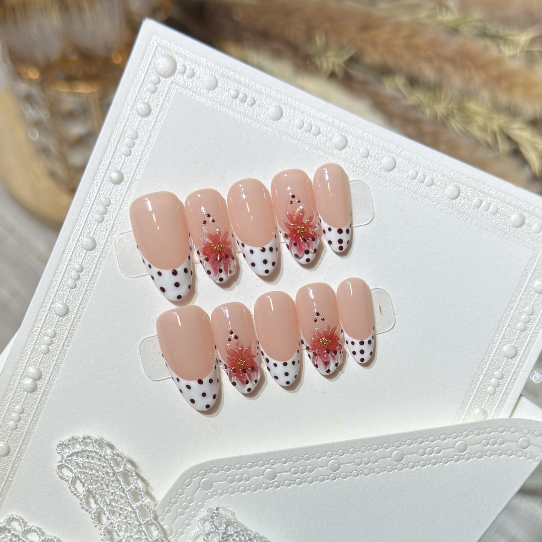 Elegant Floral Press-On Nails Stornfield