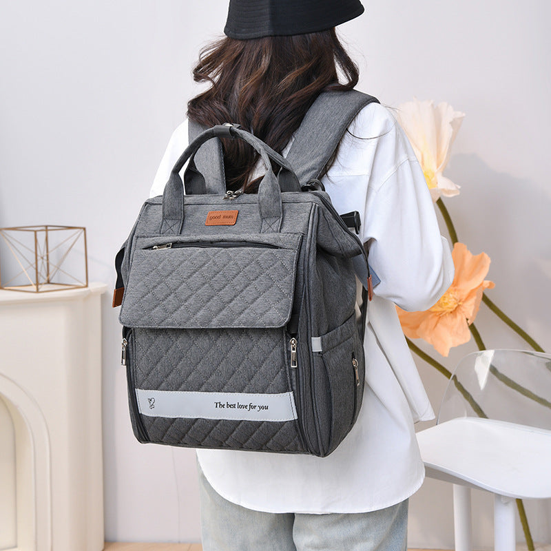 Multi-Pocket Quilted Baby Care Backpack Stornfield