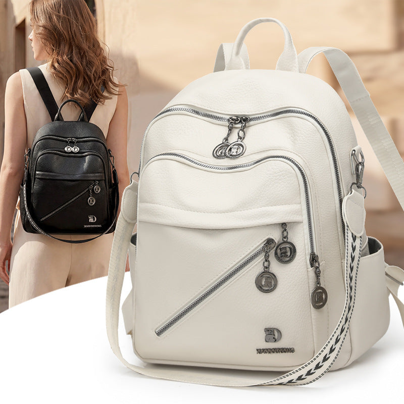 Multi-Compartment Stylish Leather Backpack Stornfield