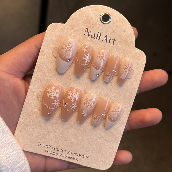 Elegant Winter-Themed Press-On Nails Stornfield