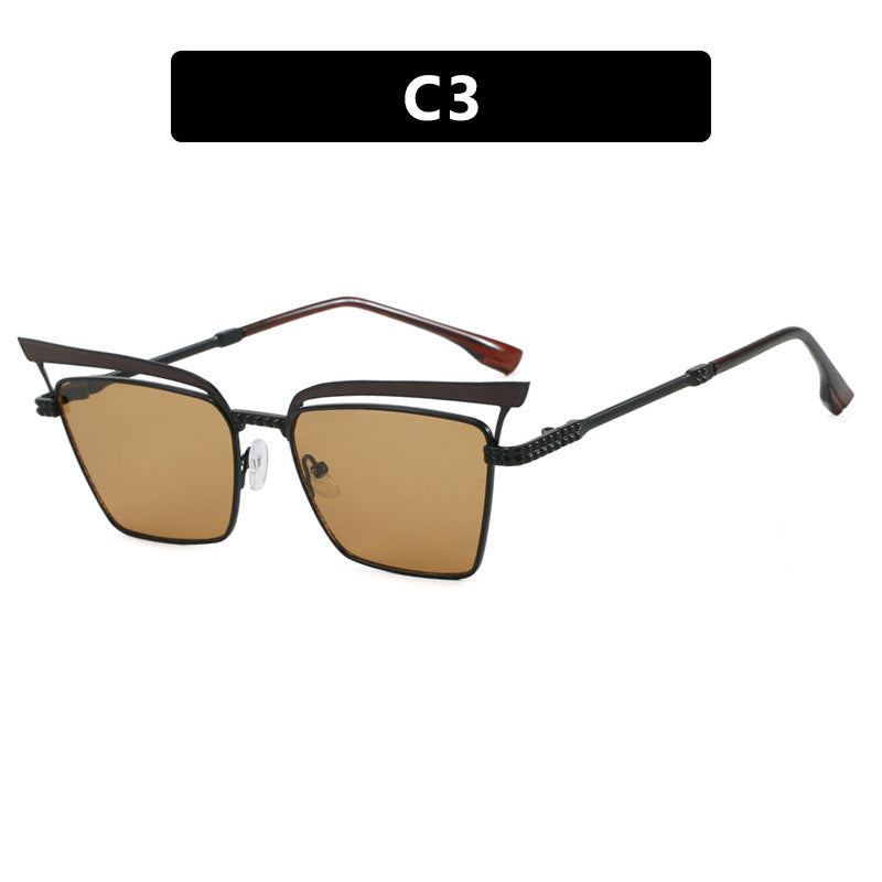 Women's square designer glasses with delicate metal frame Stornfield