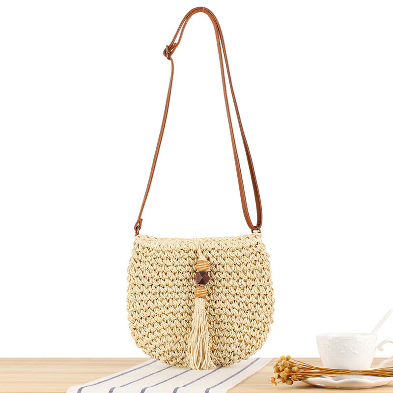 Shoulder bag with Hand-knotted Macramé and Fringes Stornfield