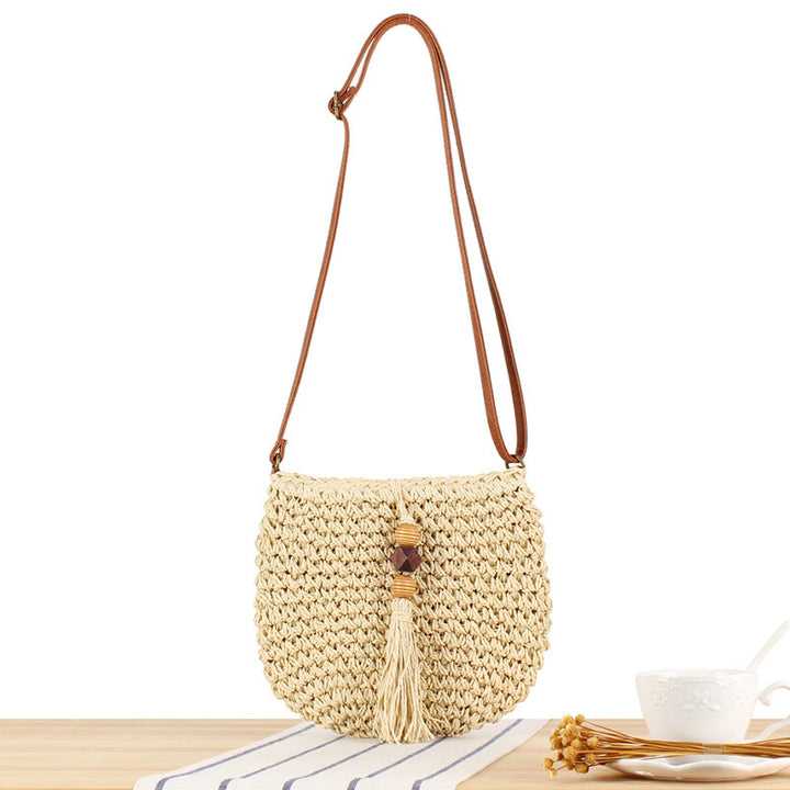 Shoulder bag with Hand-knotted Macramé and Fringes Stornfield
