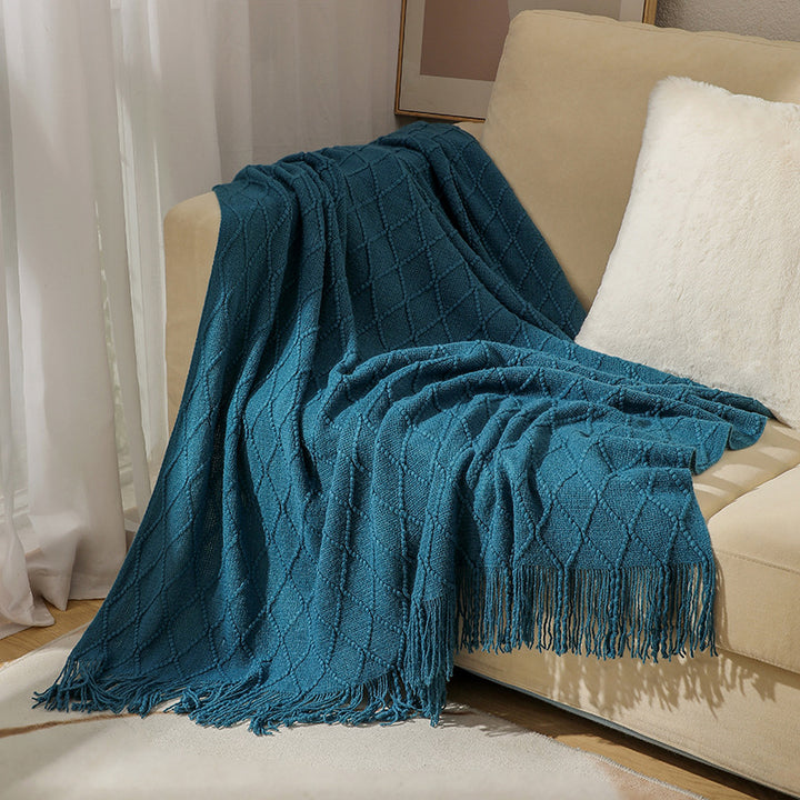 Cozy Textured Knitted Throw Blanket