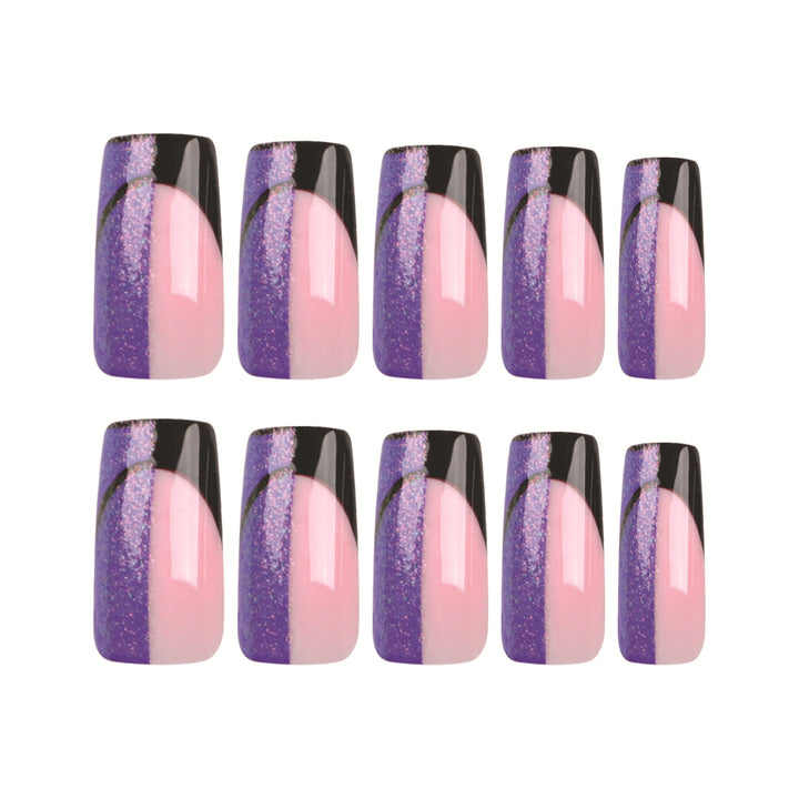 Artful nail extensions with glamorous color gradient and glitter details Stornfield