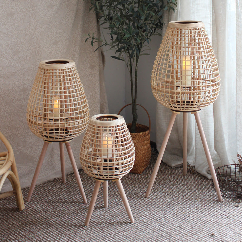 Decorative Rattan Lantern with Carry Handle Stornfield