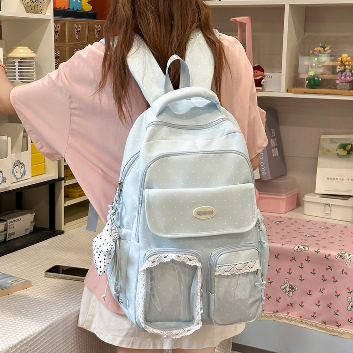 Cute Decorative Polka Dot School Backpack Stornfield