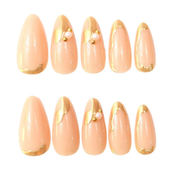 Decorative Gold-Accented Acrylic Nail Art Stornfield