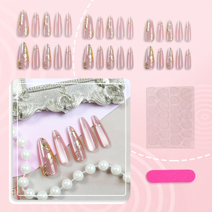 Elegant Glitter-Dipped Press-On Nail Art Set Stornfield