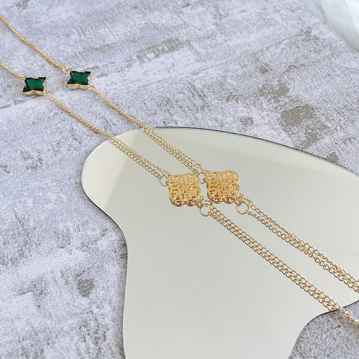 Elegant Necklace with Sparkling Green Stones Stornfield