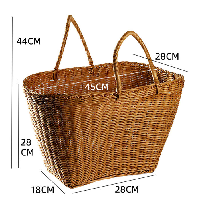 Unisex Handwoven Shopping Basket with Two Handles Stornfield