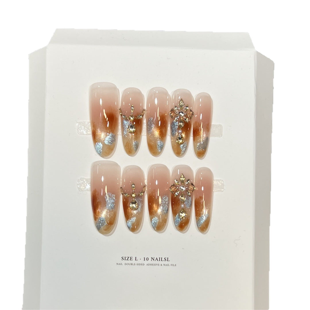 Decorative Stiletto Press-On Nail Set with Floral Designs Stornfield