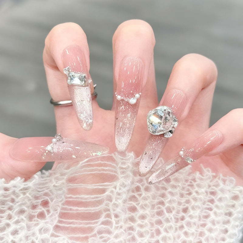 Glamorous artificial nails with crystal accents Stornfield
