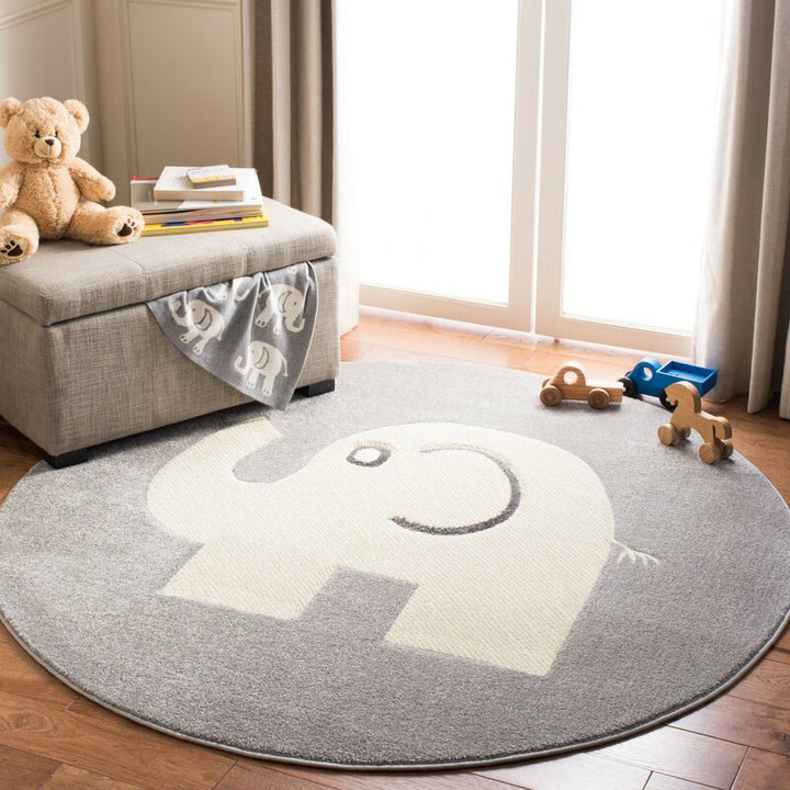 Playful Airplane-Themed Round Area Mat Stornfield