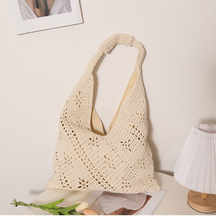 Hand-knotted Tote Bag in V-Design Stornfield