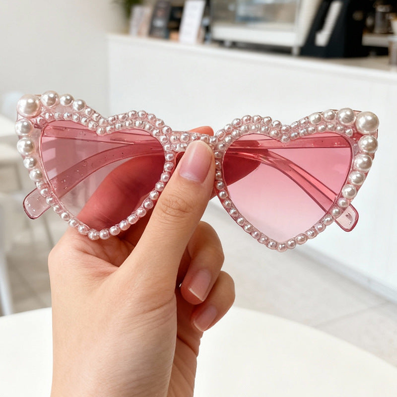 Heart-Shaped Pearl-Detail Sunglasses Stornfield