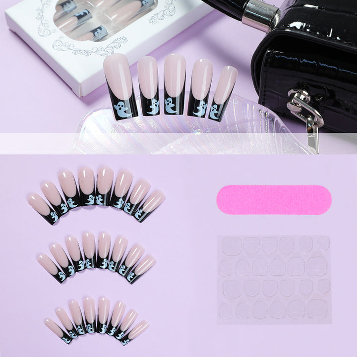 Creative Halloween Nail Art Set with Creepy Ghost Designs and Glittery Colors Stornfield