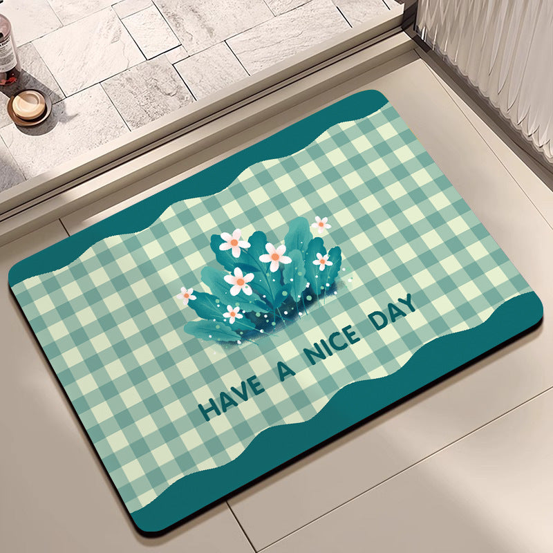 Stylish Floral Patterned Comfort Bath Mat Stornfield