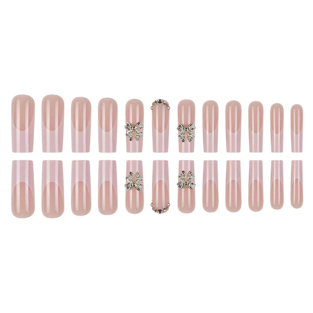 Artificial nail tips with glamorous flower embellishments Stornfield