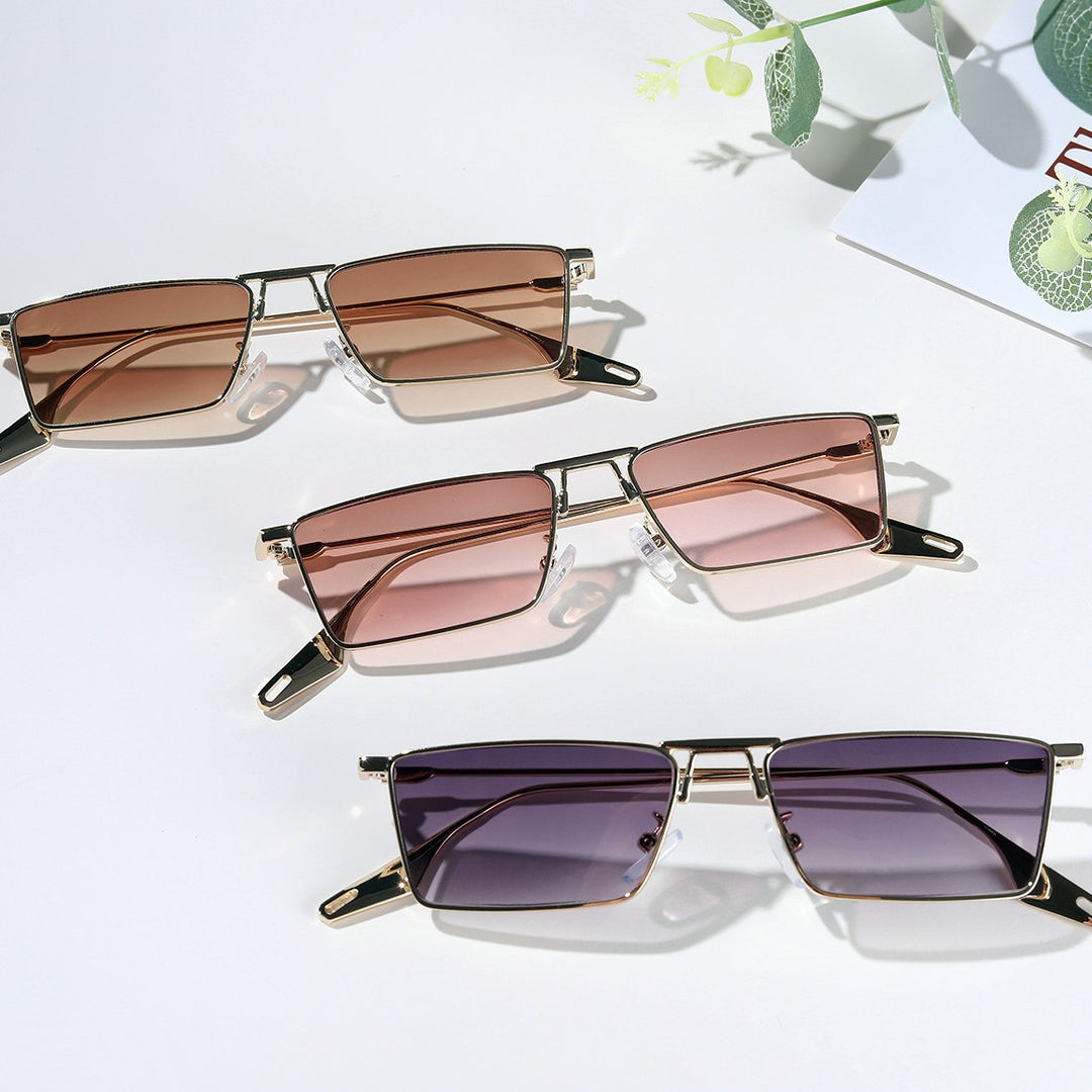 Ladies elegant geometric sunglasses with stylish metal frame Stornfield