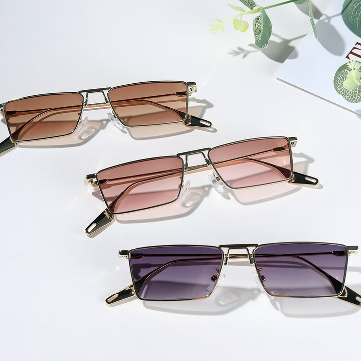 Ladies elegant geometric sunglasses with stylish metal frame Stornfield