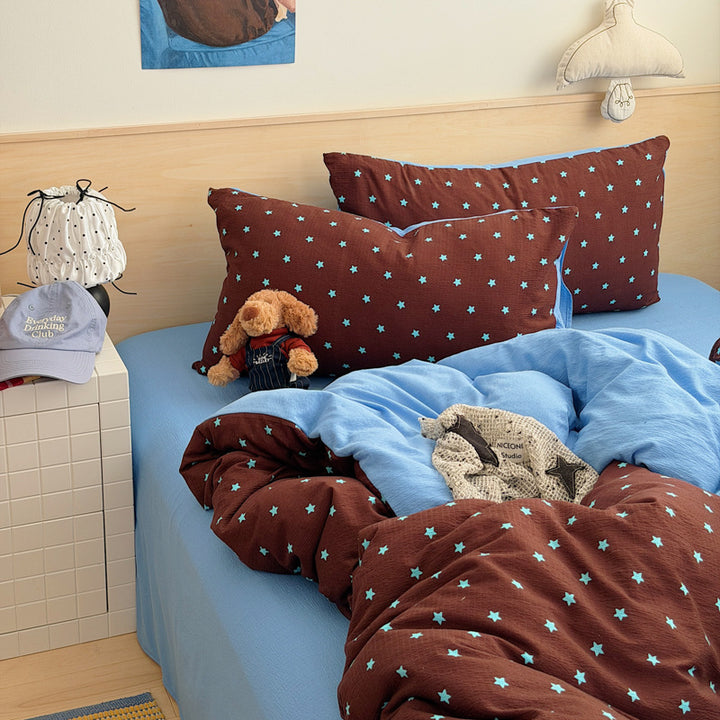 Star Patterned Lightweight Duvet Cover Set