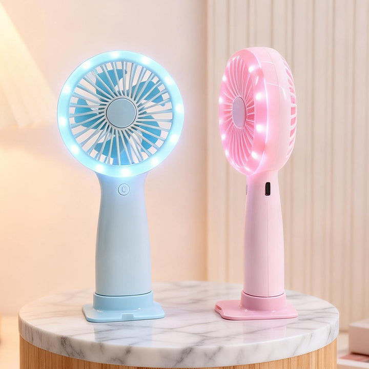 Ladies portable hand fan with LED lighting and USB connection Stornfield