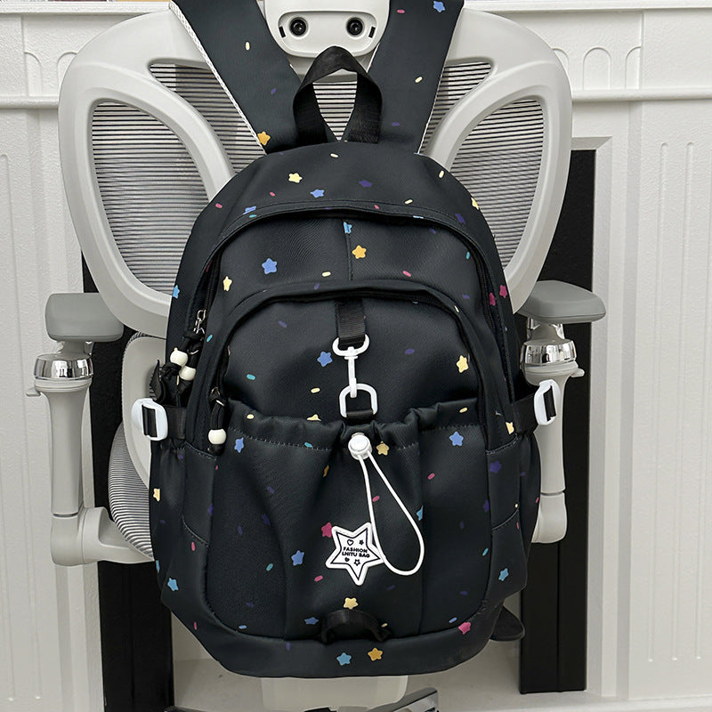 Backpack with Colorful Star Pattern and Versatile Compartments Stornfield