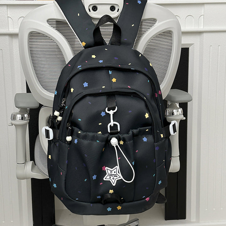 Backpack with Colorful Star Pattern and Versatile Compartments Stornfield