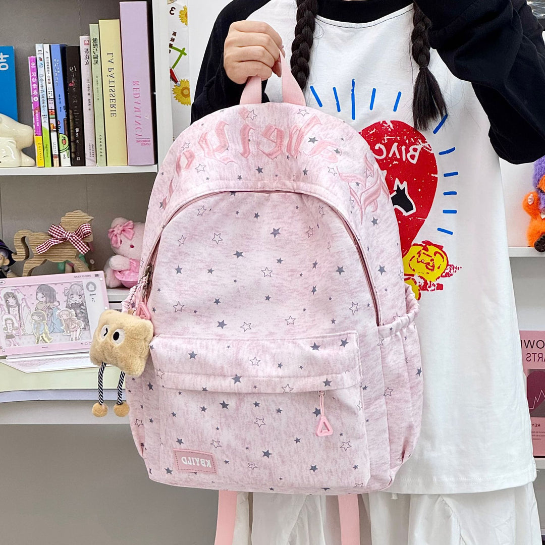 Stylish Star-Embellished Corduroy Backpack Stornfield