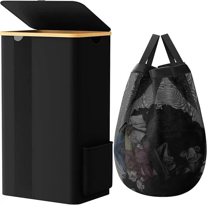 Practical laundry container with removable mesh bag Stornfield